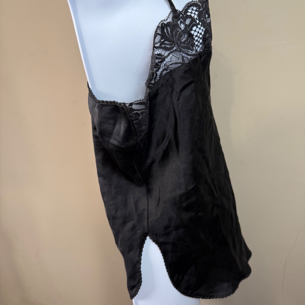 Black 100% Silk Delicate Lace Camisole Large - Picture 10 of 12